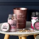 Bougie "maman" parfum fleur de printemps dans un bocal en verre avec couvercle (H13cm)