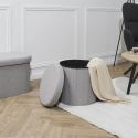Pouf Coffre Pliable Gris 38x38 cm
