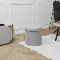 Pouf Coffre Pliable Gris 38x38 cm