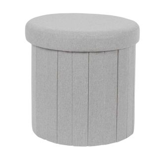 Pouf Coffre Pliable Gris 38x38 cm