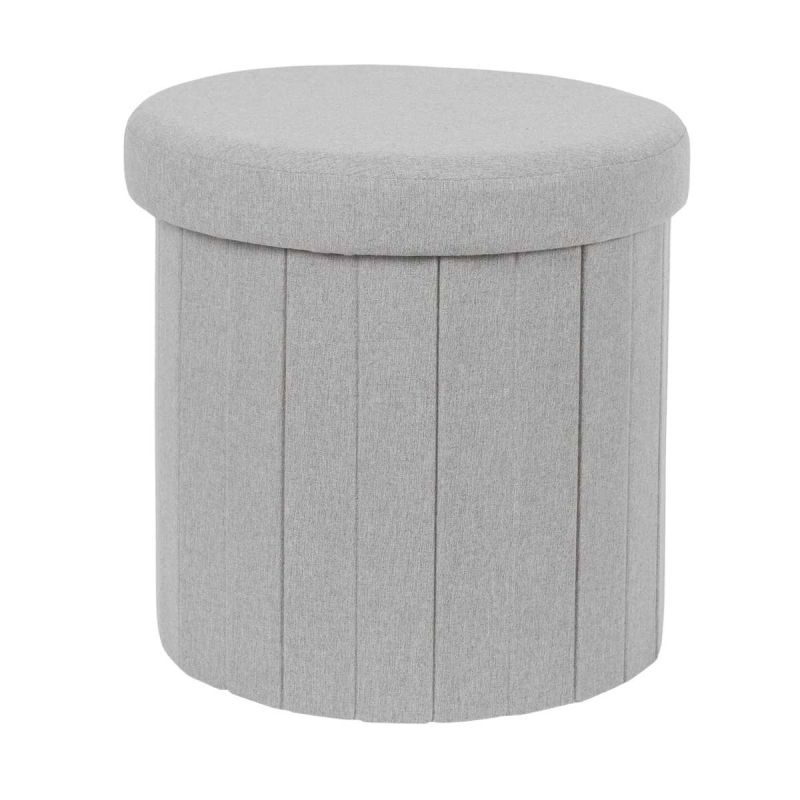 Pouf Coffre Pliable Gris 38x38 cm
