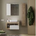 Colonne murale suspendue 1 porte aspect bois finition Cadiz - ARTURO