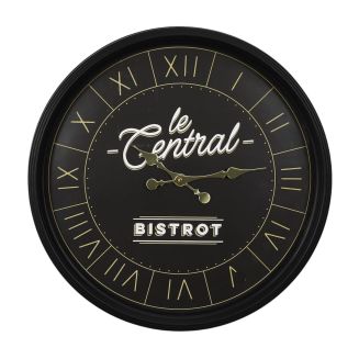 Horloge murale bistrot noir vintage Ø50cm