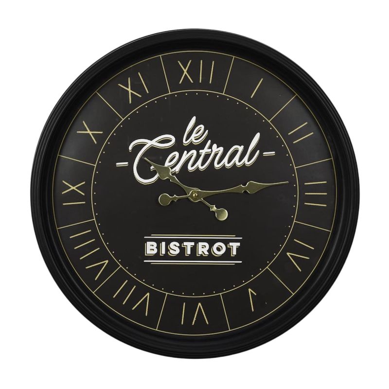 Horloge murale bistrot noir vintage Ø50cm Horloge murale bistrot noir vintage Ø50cm