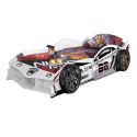 Lit Voiture de Course 90x200cm blanche - FORMULA WHITE