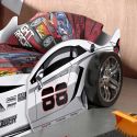 Lit Voiture de Course 90x200cm blanche - FORMULA WHITE