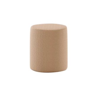 Pouf Rond 41cm Tissu Bouclé Brun - CONNIE