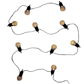 Guirlande lumineuse d'extérieur 10 ampoules led transparentes éclairage blanc chaud (L7,70m)