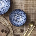Bol en céramique bleu design jaipur (Ø12 cm)