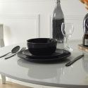 Set de 6 bols noires en céramique avec liseré doré (Ø14 cm)