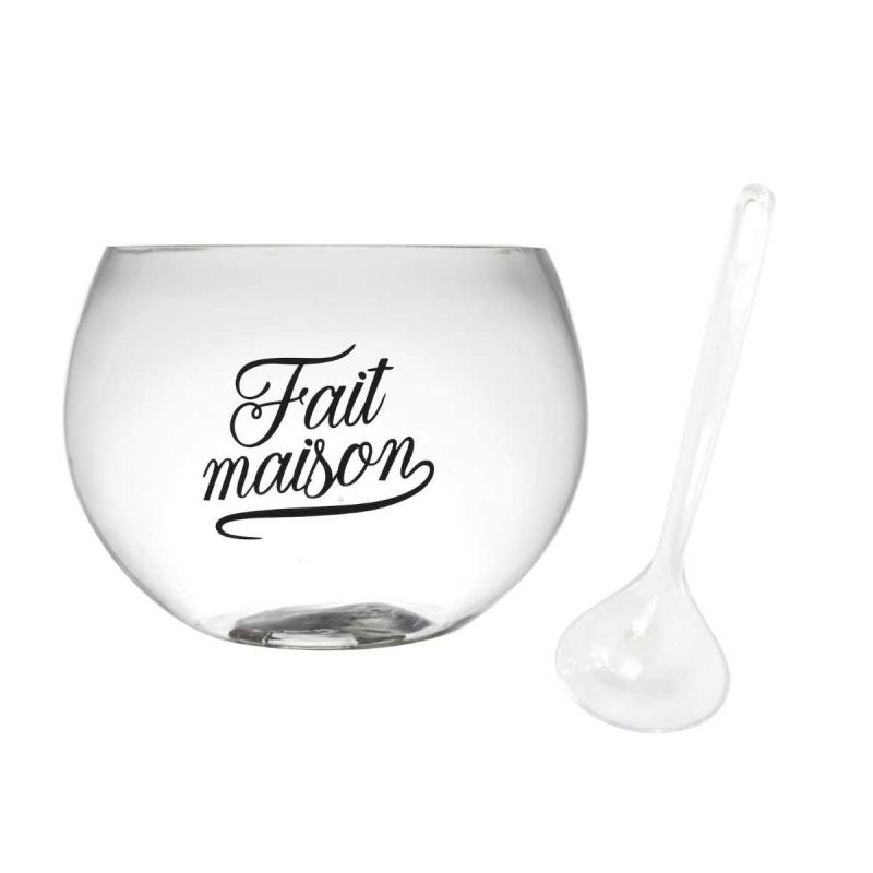 Saladier à cocktail en verre de 6,6L avec sa louche en plastique Ø26 cm Saladier à cocktail en verre de 6,6L avec sa louche en plastique Ø26 cm
