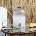 Distributeur à boisson 3,8L en verre décor citron avec robinet