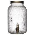 Distributeur à boisson 3,8L en verre décor citron avec robinet