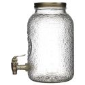 Distributeur à boisson 3,8L en verre décor citron avec robinet