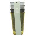 Set de 4 verres en plastique réutilisable au coloris vert, jaune et transparent