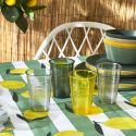 Set de 4 verres en plastique réutilisable au coloris vert, jaune et transparent