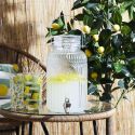 Distributeur à boisson 4L en verre décor vitraux avec robinet