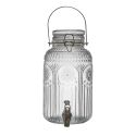 Distributeur à boisson 4L en verre décor vitraux avec robinet