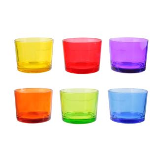 Set de 6 verres en verre teinté Multicolores (16 cl)