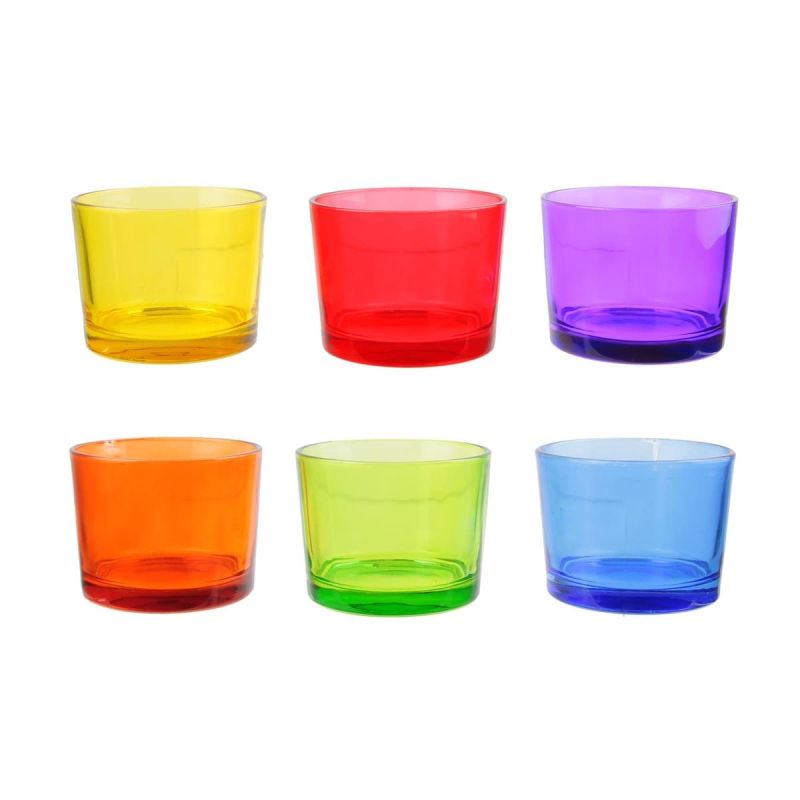 Set de 6 verres en verre teinté Multicolores (16 cl) Set de 6 verres en verre teinté Multicolores (16 cl)