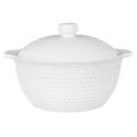 Service à soupe en céramique blanche avec soupière (2,7 L), louche et 6 bols (25 cl)