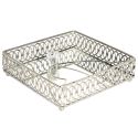 Porte-serviettes en verre avec structure en métal argenté