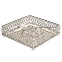 Porte-serviettes en verre avec structure en métal argenté
