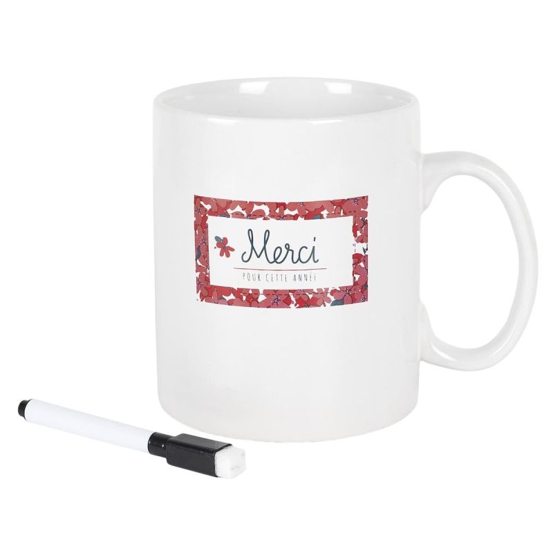 Mug XXL 80cl en céramique blanc avec message “Merci pour cette année” et feutre effaçable Mug XXL 80cl en céramique blanc avec message “Merci pour cette année” et feutre effaçable