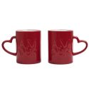 Set de 2 mugs rouges en céramique avec inscription “Amour” (30 cl)