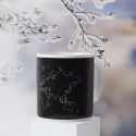 Mug thermoreactif XXL 70 cl en céramique noire avec carte du monde