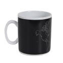 Mug thermoreactif XXL 70 cl en céramique noire avec carte du monde