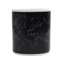 Mug thermoreactif XXL 70 cl en céramique noire avec carte du monde