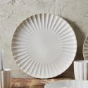 Set de 6 assiettes de présentation beiges en céramique (Ø32 cm)
