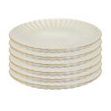 Set de 6 assiettes plates beiges en céramique (Ø27cm)