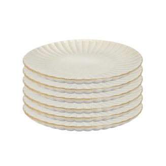 Set de 6 assiettes à dessert beiges en céramique (Ø21,7cm)