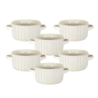 Set de 6 bols à soupe beiges en céramique (Ø13,5cm)