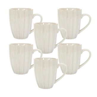 Set de 6 mugs beiges en céramique (30cl)