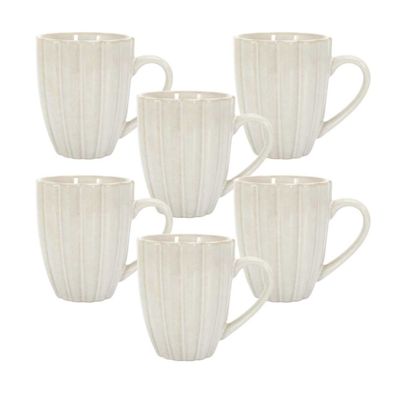 Set de 6 mugs beiges en céramique (30cl) Set de 6 mugs beiges en céramique (30cl)