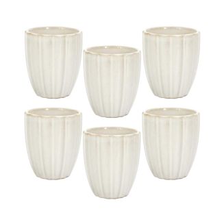 Set de 6 tasses à expresso beiges en céramique (12cl)