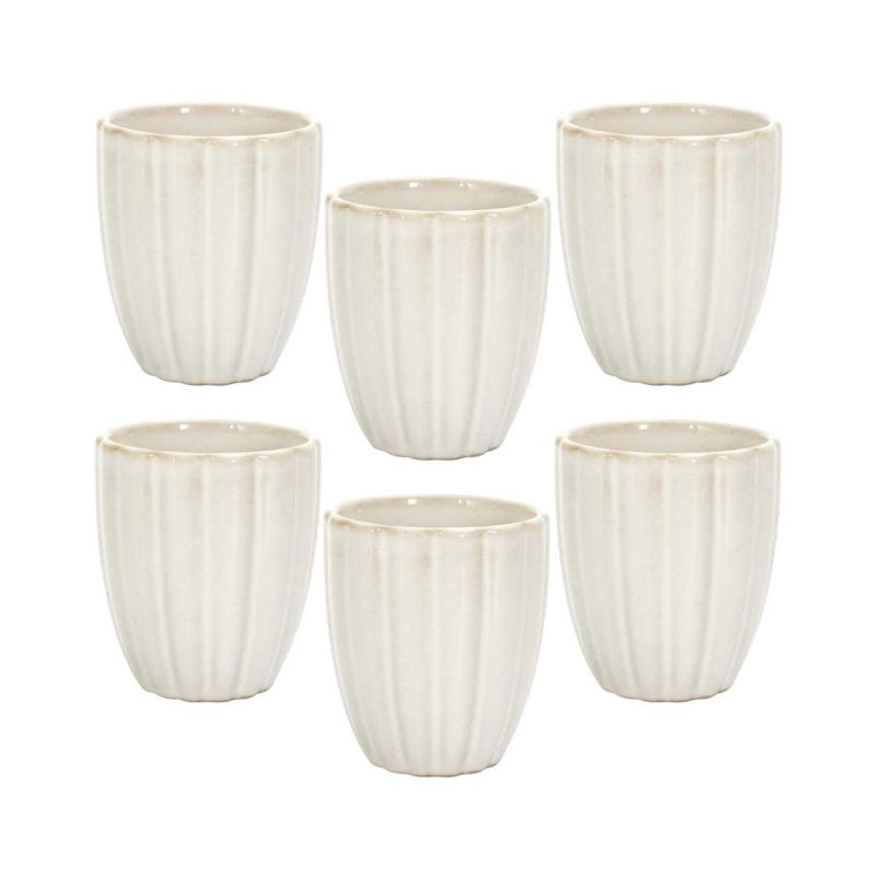 Set de 6 tasses à expresso beiges en céramique (12cl) Set de 6 tasses à expresso beiges en céramique (12cl)