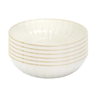 Set de 6 assiettes creuses beiges en céramique (Ø20cm)