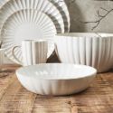 Set de 6 assiettes creuses beiges en céramique (Ø20cm)