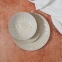 Set de 6 assiettes plates en céramique beige motif mandala (Ø27 cm)
