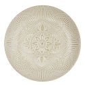 Set de 6 assiettes plates en céramique beige motif mandala (Ø27 cm)