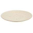 Set de 6 assiettes plates en céramique beige motif mandala (Ø27 cm)