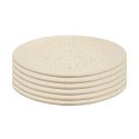 Set de 6 assiettes plates en céramique beige motif mandala (Ø27 cm)