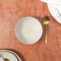 Set de 6 assiettes creuses en céramique beige motif mandala (Ø18,5 cm)