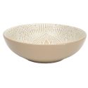 Set de 6 assiettes creuses en céramique beige motif mandala (Ø18,5 cm)