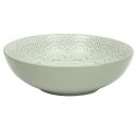 Set de 6 assiettes creuses en céramique verte motif mandala (Ø18,5 cm)