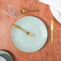 Set de 6 assiettes plates en céramique verte motif mandala (Ø27 cm)